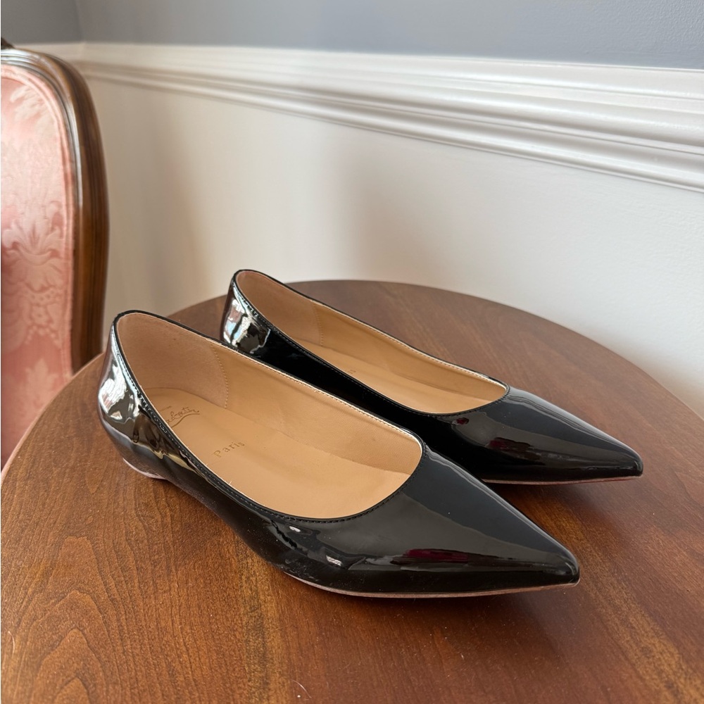 Christian Louboutin Black Patent Flats